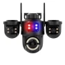 Multi Lens PTZ Camera with Three Screens — Security Camera