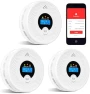 3-Pack Smart Smoke & CO Detector Combo with App Notifications — Radon Detector, Soewolit