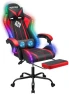 RGB Gaming Chair with LED Lights, Massage, and Footrest — Smart Chairs, VANSPACE