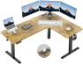 L-Shaped Standing Desk with Power Outlets — Standing Desk, HUANUO