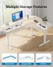 L-Shaped Standing Desk with Power Outlets & LED Strip — Standing Desk, HUANUO