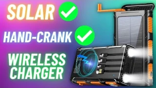45,800mAh SOLAR Wireless Charger with Hand-Crank! // BEST Emergency Backup Battery? ☀️🔋