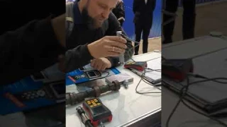 Работа ультразвукового датчика с насадкой для твердомера ТКМ-459 производства НПП Машпроект