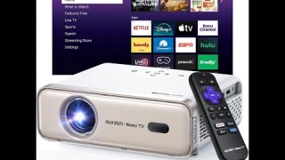 Aurzen Eazze D1R Roku Smart Projector Review : 1080P Dolby Audio Portable Home & Outdoor Cinema