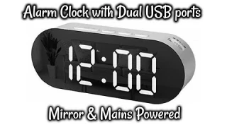 Digital Alarm Clock | Dual USB | Mirror | Mains Powered AMAZON TWFRIC