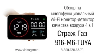 Обзор на монитор-детектор качества воздуха многофункциональный Tuya WiFi 4 в 1 Страж Газ 916-M6-TUYA