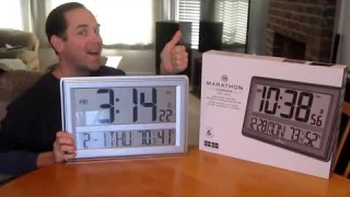 $65 JUMBO LCD Clock by Marathon LARGE Size CL030056SV wall date temperature humidity