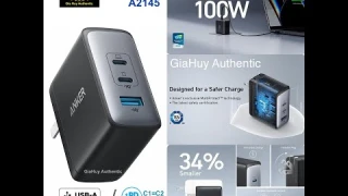 Củ sạc Macbook Pro M1 16'' 2021, iPhone 14 Series, S22 Series ANKER A2145 GaN II 100W PPS/PD 100W
