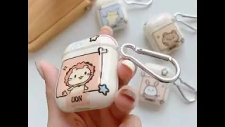 Милый мягкий чехол из тпу с животными для airpods медведь лев кошка кролик дизайн apple airpods2