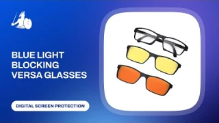 DefenderShield® Versa Day-to-Night Blue Light Blocking Glasses with 2 Strengths of Clip-On Lenses