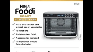 Ninja DT251 Foodi 10 in 1 Smart Air Fry Digital Countertop Convection Toaster Oven with Thermometer