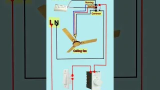 Ceiling fan 3 wire connection || Electric fan wiring diagram || #shorts #shortfeed #shortsvideo