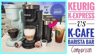 Keurig K-Express Mint color vs Keurig K-Cafe Barista Bar Comparison