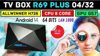 Novo TV Box R69 Plus com Processador Allwinner H728 8 CORE GPU G57 e 04GB RAM - Review Completo!