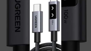 Кабель USB C - USB C, 480Mbps, 5A, QC4.0/PD3.0, 100W, 1m, Smart DigitalDisplay, L509 (35501) UGREEN