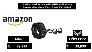 TomTom Spark 3 Cardio + GPS + HRM + 3GB Music + Bluetooth Headphone Fitness Sports Watch - Black