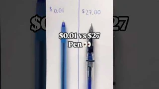 $27.00 pen vs $0.01 pen!!!! 😱 #vs #expensive #fashion #versace #pen #testing #shorts #short #viral
