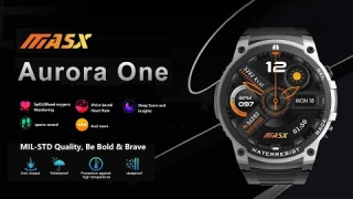 MASX Aurora One Smart Watch - Смарт часы с Большим AMOLED экраном, микрофоном, IP69K и 5АТМ и 400мАч