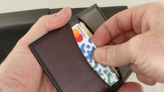 RFID-защита, Экранирующий кожаный картхолдер, чехол для банк. карт с RFID, из черной кожи и бордо