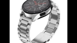 БРАСЛЕТ НА SAMSUNG GALAXY WATCH. ЛИТОЙ  БРАСЛЕТ. СТАЛЬ И ВОРОНЕННОЕ ПОКРЫТИЕ.