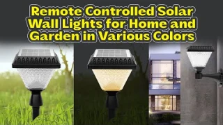 Remote Controlled Solar Wall Lights for Home and Garden in Various Colors