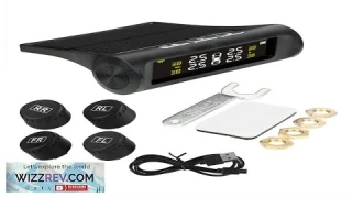 Wireless Car TPMS Tire Pressure Monitoring System External Sensor Solar Power Auto