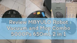 Review MBYULO Robot Vacuum and Mop Combo 5000Pa 650mL 2 in 1 Mopping Robot Vacuum Cleaner Schedule W