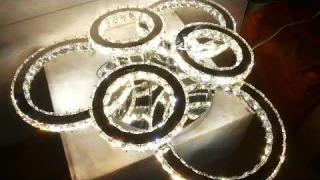 Современная хрустальная люстра 3 цвета свечения с возможностью регулировки яркости!