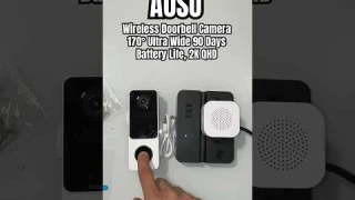 AOSU Wireless Doorbell Camera, 170° Ultra Wide, 90 Days Battery Life, 2K QHD