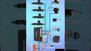 Complete connection diagram of car security security system| Remote Central lock with security