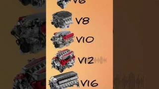 Какой звук двигателей внутреннего сгорания лучше? #shorts #v6 #v8 #v10 #v12 #w16 #v16 #engine #auto