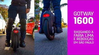 Monociclo Elétrico Gotway 1600 rasgando a Faria Lima e Rebouças em São Paulo