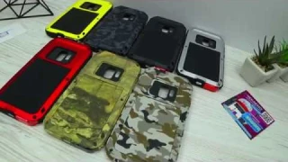 Бронированный противоударный алюминиевый чехол-бампер Love Mei Powerful