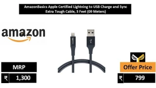 AmazonBasics Apple Certified Lightning to USB Charge and Sync Extra Tough Cable, 3 Feet 09 Meters
