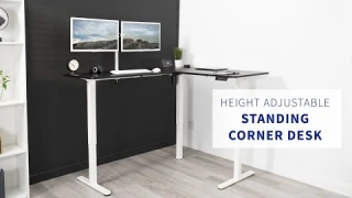 DESK-E3CTB Corner Electric Desk by VIVO