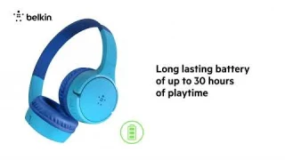 Belkin SoundForm Mini Kids Wireless Headphones with Built in Microphone, On Ear Headsets
