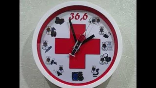 Часы настенные, для медиков 👨‍⚕️ пластиковый корпус, d=30см