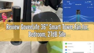 Review GoveeLife 36'' Smart Tower Fan for Bedroom, 27dB Silent Floor Fan with App & Voice Remote, 75