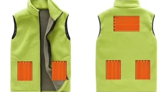 Флисовый терможилет с подогревом Eco-obogrev FL-termo-5M с воротником, для охоты рыбалки дышащий