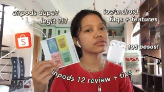 BEST CHEAPEST INPODS 12 SA SHOPEE! 🛒 (unboxing + honest review, how to use, charging and more!)