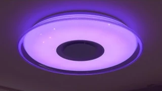 Светильник потолочный с RGB и Bluetooth музыкой.