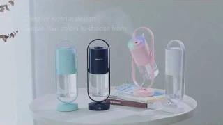 Air Humidifier 200ml Mist Air Purifier 360 Degree Rotary 7 Color Lights Home Office