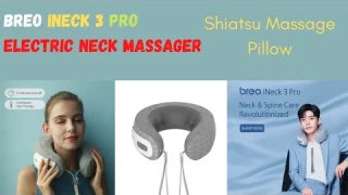 Breo iNeck 3 Pro Electric Neck Massager | Shiatsu Massage Pillow | Deep Tissue Kneading | Cervical