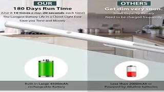 BLS LED Closet Light Battery Operated, T401 Super Bright Wireless Under Cabinet Lighting | Motion S