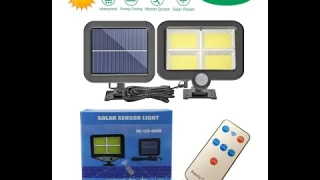Фонарь-прожектор 128LED с датчиком движения и пультом Solar Wall Lamp BK-128-4+солнечная батарея