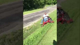 How NOT to mow a hillside  1st day with the new mower