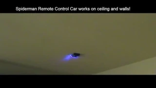 Really Works on the Ceiling! Remote Control Wall Climbing Spiderman RC Car