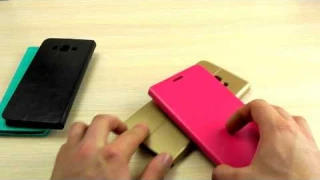 ОБЗОР: Качественный Кожаный Чехол-Книжка для Samsung Galaxy A8 SM-A800F с Функцией Подставки