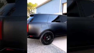 Range Rover First Edition wrapped in matte black with 24”Vossen Wheels #reels #shorts #automobile