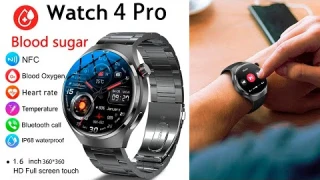 2023 NFC Blood Sugar Smart Watch Men GT4 Pro AMOLED 454454 HD Screen Altitude Bluetooth Call Compass